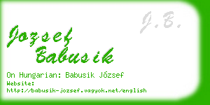 jozsef babusik business card